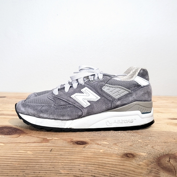 New Balance 998 Suede Gray Sneakers Womens Absorb USA MADE Athletic Shoes Size 6 - Picture 9 of 13